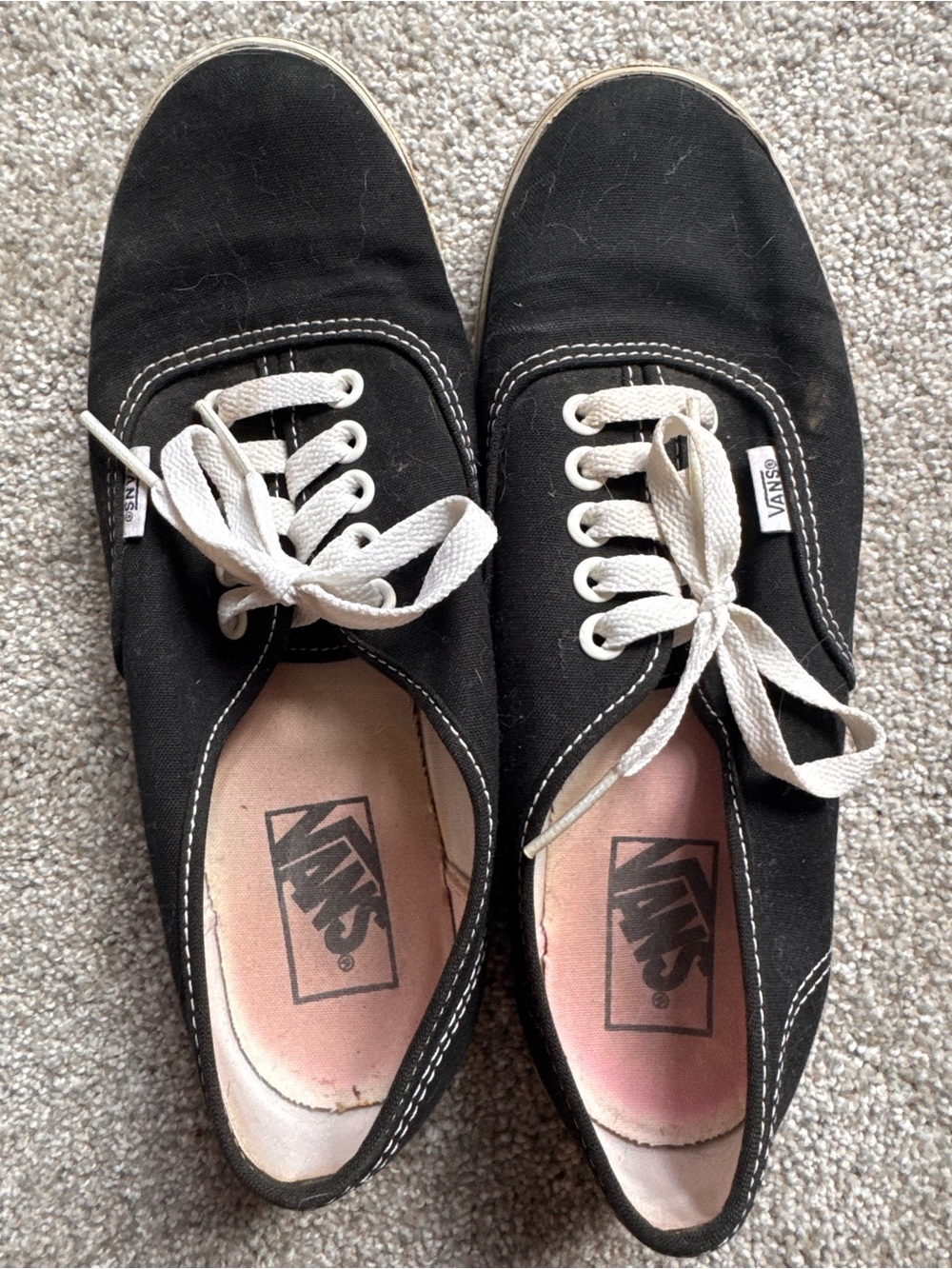 Vans Black Canvas Low-Top Sneakers with White Laces